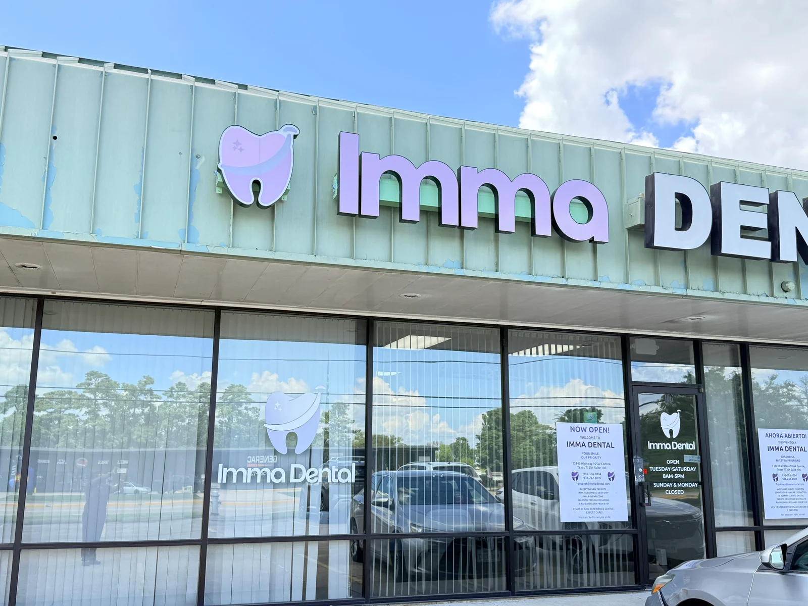 Imma Dental signage above the office windows