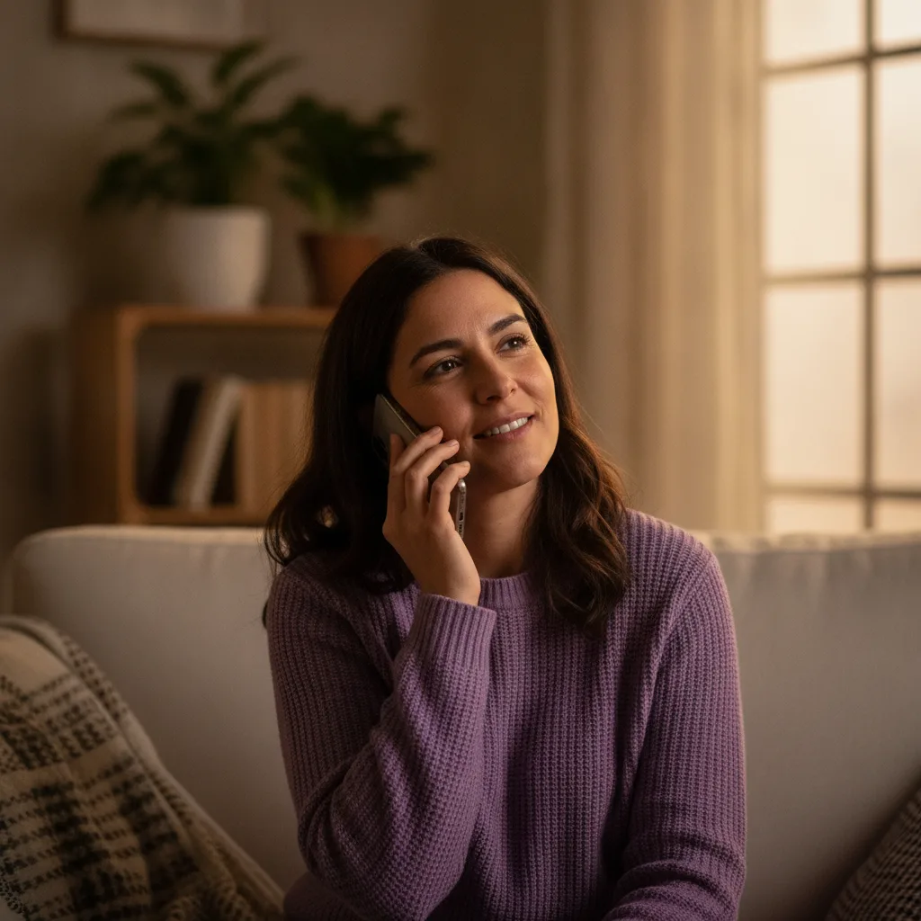 A woman speaking on the phone